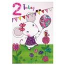 GREETING CARDS,Age 2 Female 6's Mouse & Balloon