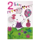 AGE 2 CARDS,Female 6's Mouse & Balloon
