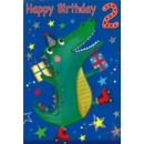 GREETING CARDS,Age 2 Male 6's Crocodile  with Presents