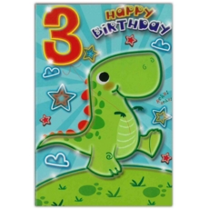 GREETING CARDS,Age 3 Male 6's Dinosaur & Stars