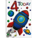 GREETING CARDS,Age 4 Male 6's Space