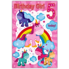 GREETING CARDS,Age 5 Female 6's Unicorns & Rainbows