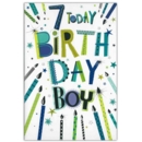 GREETING CARDS,Age 7 Male 6's Candles & Text