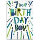 AGE 7 CARDS, 6's Male Candles & Text