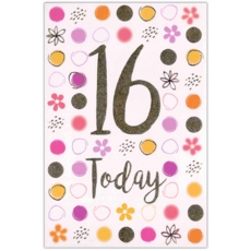 GREETING CARDS,Age 16 Female 6's Patterns &l Text