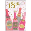 GREETING CARDS,Age 18 Female 6's Champagne Bottles