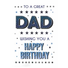 BIRTHDAY CARDS,Dad 6's Stars & Text