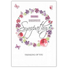 SYMPATHY CARDS,6's Floral Butterflies