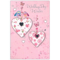 WEDDING DAY CARDS, 6's Birds, Butterfiles & Hearts