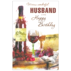 BIRTHDAY CARDS,Husband 6's Red Wine