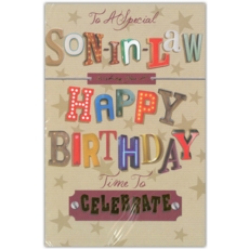 BIRTHDAY CARDS,Son in Law 6's Text & Stars