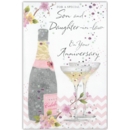 GREETING CARDS,Son & Daughter in Law 6's Champagne & Glasses