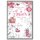 GREETING CARDS,Sister 6's Floral Basket & Present