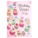 GREETING CARDS,Birthday 6's Cupcakes & Butterflies
