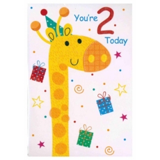 AGE 2 CARDS,Male 6's Giraffe
