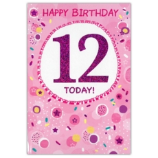 GREETING CARDS,Age 12 Female 6's  Stars