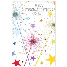 CONGRATULATIONS CARD, 6's Starbursts
