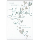 GREETING CARDS,Husband Anni. 6's Silver Hearts