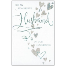 ANNIVERSARY CARDS,Husband 6's Silver Hearts