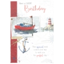BIRTHDAY CARDS,6's Sailing Boat & Lighthouse