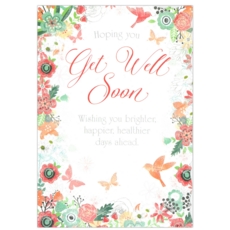 GREETING CARDS,Get Well 6's Butterflys