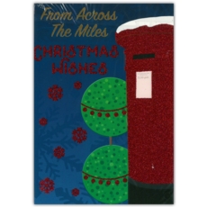 XMAS CARDS,Across the Miles 12's Glitter Post Box