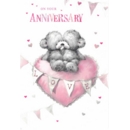 GREETING CARDS,Your Wedding Anni.6's Bears on Heart Cushio