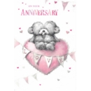 ANNIVERSARY CARDS, Your Bears on Heart Cushion
