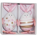 EASTER EGG BUNNY,Standing, Pink & Gold,2's Boxed