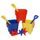 BUCKET SET,Castle Bucket & 10" Spade Set,In Net,3 Asst