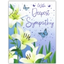 GREETING CARDS,Sympathy 6's Lilies & Butterflies