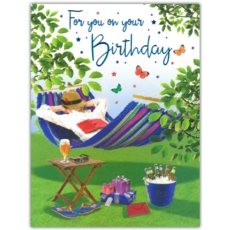 BIRTHDAY CARDS,6's Relaxing in Hammock (Was 1.49)