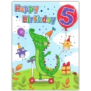 GREETING CARDS,Age 5 Male 6's Crocodile on Scooter