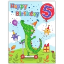 AGE 5 CARDS, 6's Male Crocodile on Scooter(Was 1.49)