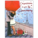 GREETING CARDS,1st Anni. 6's Paris Embrace