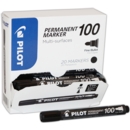 PERMANENT MARKER,100 Bullet Tip Fine Black Dispenser