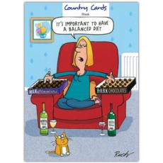 BLANK CARDS,Humour 6's Balanced Diet