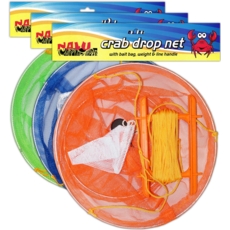 CRAB DROP NET,29cm Two Metal Rings,Line Holder,Neon H/pk