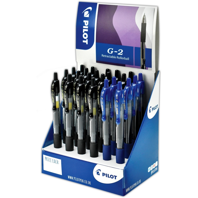 ROLLERBALL PEN,G2 Blue & Black Retractable 0.7  CDU (Pilot)