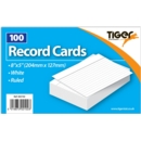 RECORD CARDS,Ruled White 8x5in/200x125mm 100's