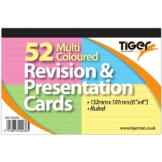 REVISION & PRESENTATION CARDS Multi Coloured,6x4in 52's