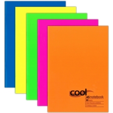 NOTEBOOK,Cool Polyprop A5 80pg Asst.Neon Cols