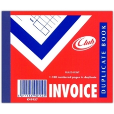 DUPLICATE BOOK,Invoice 4x5/106x125mm (Club)