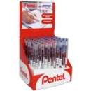 ROLLERBALL PEN,Superb Blue,Black & Red CDU (Pentel)
