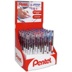 ROLLERBALL PEN,Superb Blue,Black & Red CDU (Pentel)