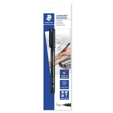LUMOCOLOR PEN,Permanent Blk Fine 0.6mm Staedtler I/cd