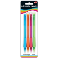 PENCIL,Automatic  Rubber Tipped 4's I/cd          CB375