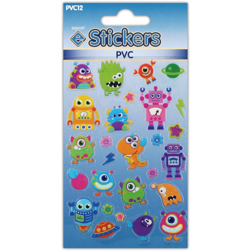 STICKERS,PVC Aliens and Spaceships