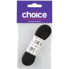 LACES,Football Black (1 Pair) 140cm I/cd