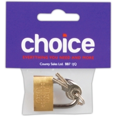 PADLOCK,Brass 30mm I/cd